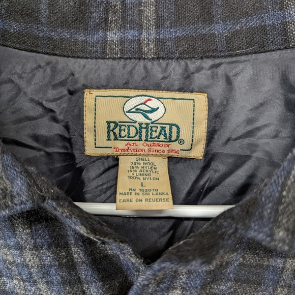 Vintage RedHead plaid button  up longsleeve with nylon lining size L - Picture 3 of 5